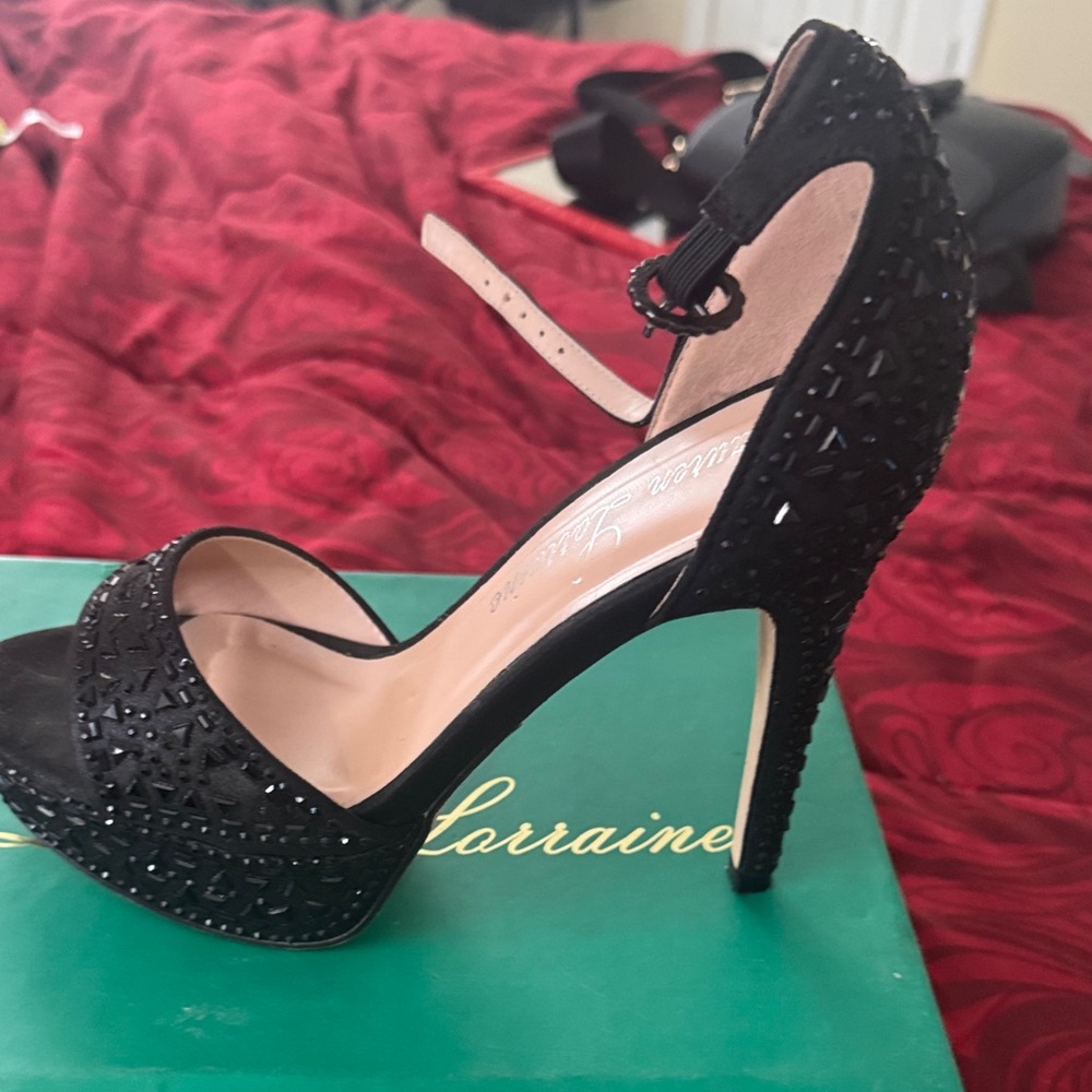 Lauren Lorraine Black Embellished Heels